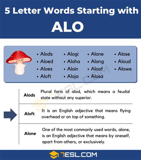 5 letter words that start with ALO (10 words)